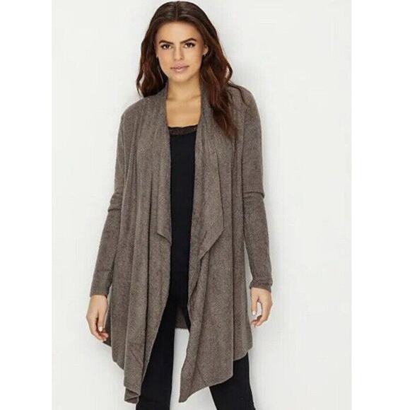Barefoot Dreams Bamboo Chic Lite Calypso Open Front Cardigan Brown Womens S/M - Picture 1 of 6